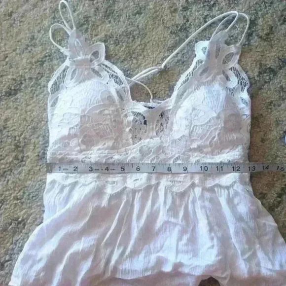 J for Justify Womens White Lace Peplum Tank M - Picture 12 of 14